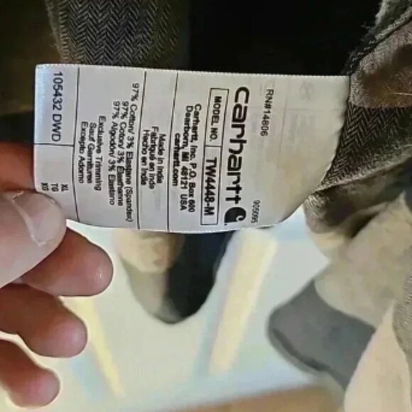 Carhartt button down checkered black and tan work casual - Picture 6 of 8